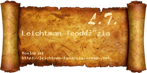Leichtman Teodózia névjegykártya